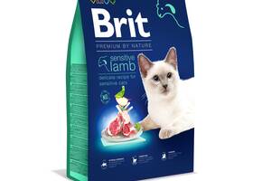 Корм Brit Premium by Nature Cat Sensitive сухой с ягненком для взрослых котов с чувствительным пищеварением 8 кг