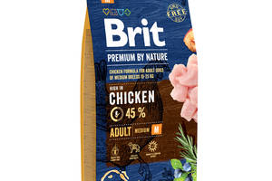 Корм Brit Premium Dog Adult M сухой с курицей для взрослых собак средних пород 8 кг