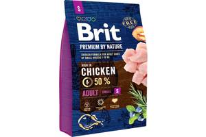 Корм Brit Premium Dog Adult S сухой с курицей для взрослых собак малых пород 3 кг