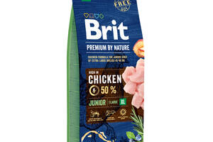 Корм Brit Premium Dog Junior XL сухой с курицей для щенков и молодых собак гигантских пород 15 кг