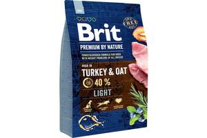 Корм Brit Premium Dog Light сухой с индейкой для собак с излишней массой тела 3 кг