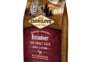 Корм Carnilove Cat Reindeer Energy Outdoors сухой полнорационный беззерновой с олениной для активных взрослых кошек 2 кг