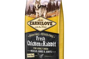 Корм Carnilove Fresh Chicken and Rabbit for Adult dogs сухой со свежей курицей и кроликом для взрослых собак 12 кг