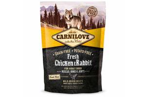 Корм Carnilove Fresh Chicken and Rabbit for Adult dogs сухой со свежей курицей и кроликом для взрослых собак 1.5 кг