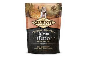 Корм Carnilove Puppy Large Breed Salmon and Turkey сухой с лососем и индейкой для щенков крупных пород 1.5 кг