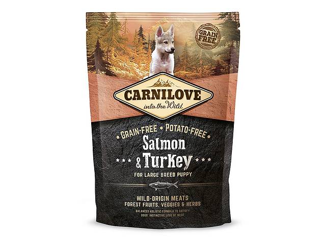 Корм Carnilove Puppy Large Breed Salmon and Turkey сухой с лососем и индейкой для щенков крупных пород 1.5 кг