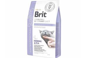 Корм для кошек Brit Veterinary Diet Gastrointestinal с заболеванием желудочно-кишечного тракта 2 кг, с сельдью