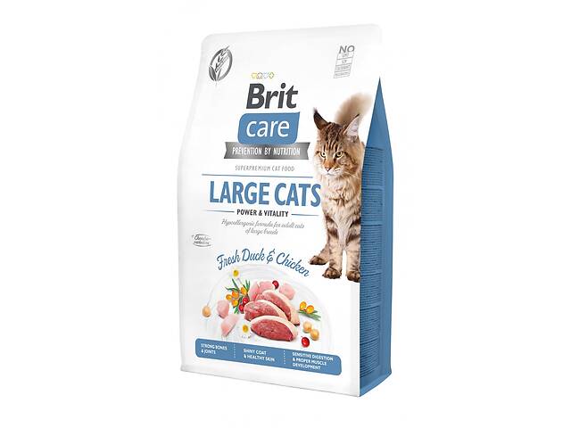 Корм для кошек крупных пород Brit Care Large Cats Power Vitality 2 кг с курицей и уткой