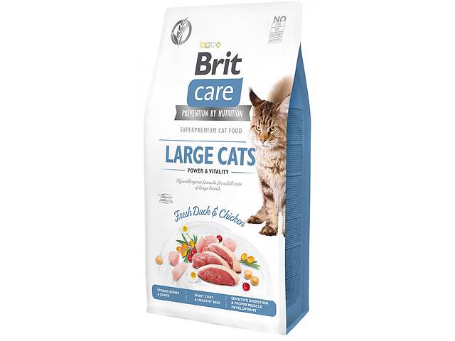 Корм для кошек крупных пород Brit Care Large Cats Power Vitality 7 кг с курицей и уткой