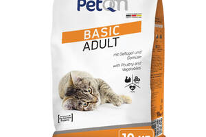 Корм для кошек PetQM Basic Adult с курицей и овощами 10 кг