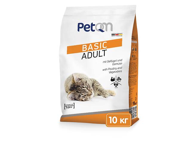 Корм для кошек PetQM Basic Adult с курицей и овощами 10 кг