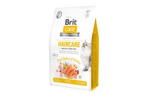 Корм для кошек с длинной шерстью Brit Care Haircare Healthy Shiny Coat 2 кг с курицей и лососем