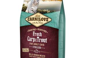 Корм для кошек стерилизованных Carnilove Fresh Carp Trout 2 кг с карпом и форелью