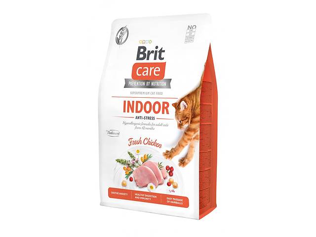 Корм для кошек живущих в помещении Brit Care Indoor Anti-stress 2 кг с курицей