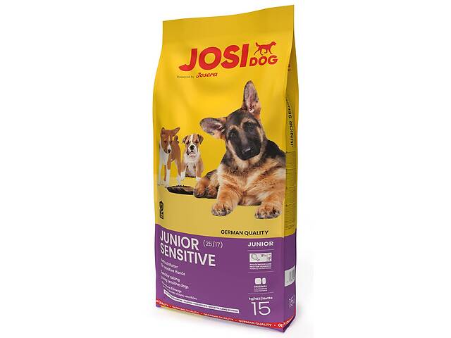Корм для щенков-юниоров с чувствительным пищеварением JosiDog Junior Sensitive 15 кг