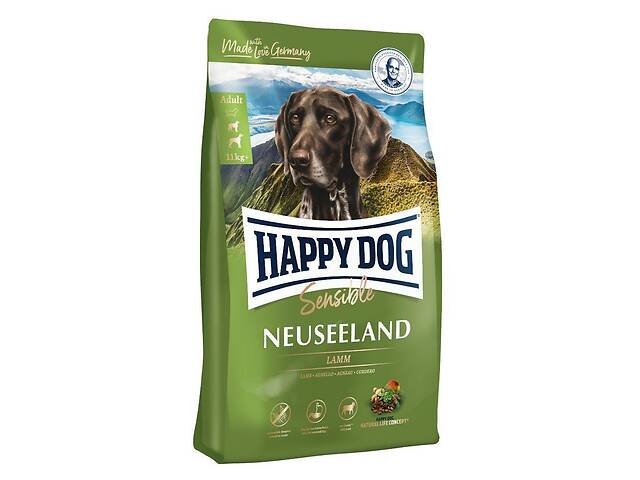 Корм для собак с чувствительным пищеварением Happy Dog Neuseeland с мясом ягненка и рисом 4 кг