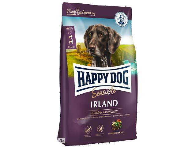 Корм для собак средних и больших пород для нормализации линьки и проблем с кожей Happy Dog Ireland 12.5 кг