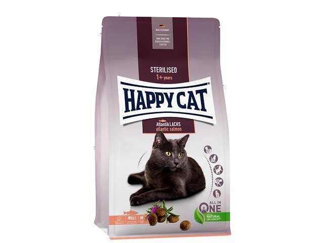 Корм для стерилизованных кошек и кастрированных котов Happy Cat Sterilised Atlantik Lachs 4 кг