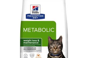 Корм Hill’s Prescription Diet Feline Metabolic сухой диетический с курицей для контроля и снижения веса у кошек 3 кг