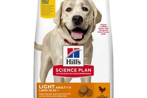 Корм Hill's Science Plan Canine Adult Light Large Breed сухой с курицей для собак крупных пород с излишним весом 14 кг