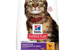 Корм Hill's Science Plan Feline Adult Sensitive Stomach & Skin сухой для кошек с чувствительным пищеварением 1.5 кг