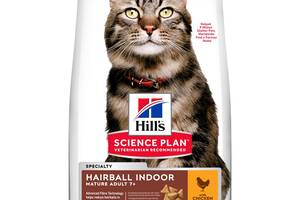 Корм Hill's Science Plan Feline Mature Adult 7 Hairball Indoor сухой для выведения шерсти у пожилых котов живущих в п...