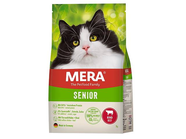 Корм MERA Cats Senior Beef сухой с говядиной для пожилых котов 2 кг