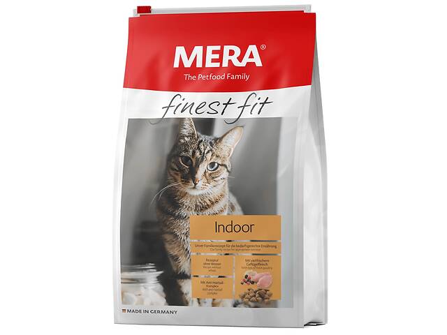 Корм Mera Finest Fit Adult Indoor Cat сухой с мясом птицы для котов живущих в помещении 4 кг