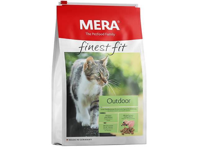 Корм Mera Finest Fit Adult Outdoor Cat сухой с мясом птицы для котов бывающих на улице улице 10 кг