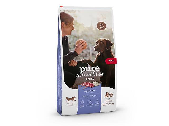 Корм Mera Pure Sensitive Dog Adult Lamm Reis сухой с ягнятиной для взрослых собак всех пород 12.5 кг