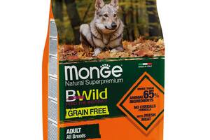 Корм Monge BWild Grain Free All Breeds Anatra сухой с уткой для взрослых собак всех пород 2.5 кг