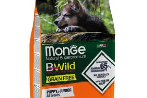 Корм Monge BWild Grain Free All Breeds Puppy Anatra сухой с уткой для щенят и юниоров всех пород 15 кг