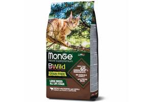 Корм Monge BWild Grain Free Cat Bufalo сухой с мясом буйвола для взрослых котов крупных пород 1.5 кг