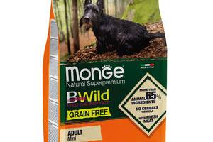 Корм Monge BWild Grain Free Mini Anatra сухой с уткой для взрослых собак мелких пород 2.5 кг