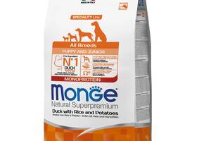 Корм Monge Monoprotein All breeds Puppy Junior Anatra сухой с уткой для щенят и юниоров всех пород 2.5 кг