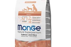 Корм Monge Monoprotein Dog Adult All Breeds Salmone сухой монопротеиновый с лососем для взрослых собак всех пород 2.5 кг