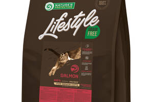 Корм Nature's Protection Lifestyle Grain Free Salmon Senior Cat сухой с лососем для пожилых котов 7 кг