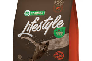 Корм Nature's Protection Lifestyle Grain Free Salmon with krill Sterilised Adult Cat сухой с лососем и крилем для сте...