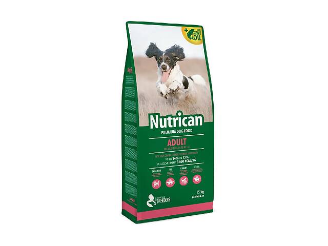 Корм Nutrican Adult Dog сухой с курицей для взрослых собак всех пород 15 кг