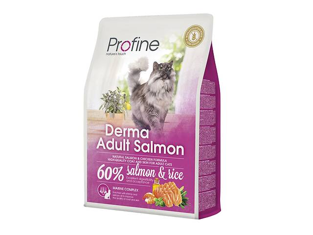 Корм Profine Cat Derma сухой с лососем для красоты шерсти у взрослых котов 2 кг
