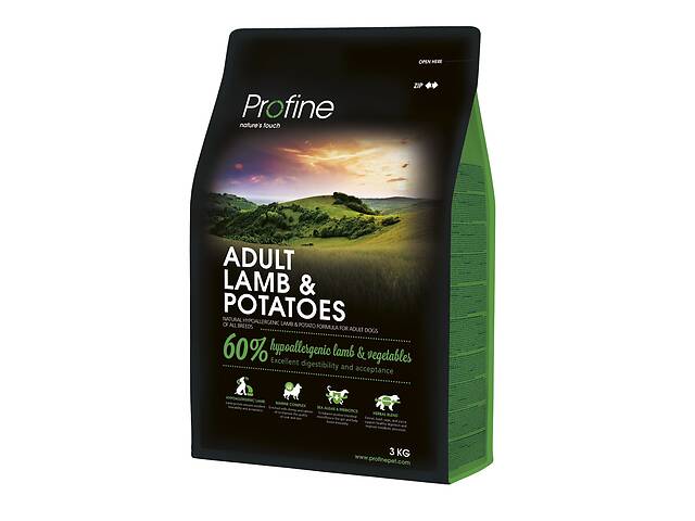 Корм Profine Dog Adult Lamb Potatoes сухой с ягненком и картофелем для взрослых собак 3 кг