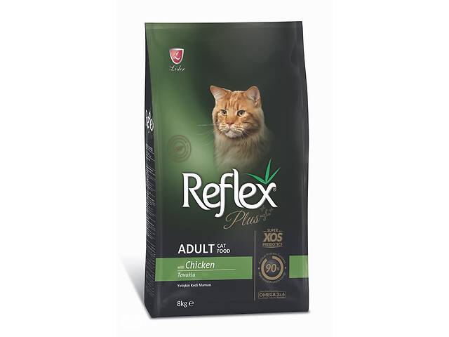 Корм Reflex Plus Cat Adult Chicken сухой с курицей для взрослых котов 8 кг