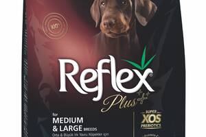 Корм Reflex Plus Junior Medium Large Breeds Lamb Rice сухой с ягненком для щенят средних и крупных пород 3 кг