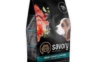 Корм Savory Junior Large Breed Fresh Turkey Chicken сухой с индейкой и курицей для щенков и юниоров крупных пород 3 кг