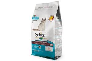 Корм Schesir Cat Sterilized Light сухой монопротеиновый с рыбой для кастрированных котов или котов склонных к полноте...