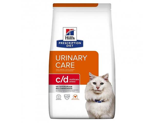 Лечебный корм Hill's Prescription Diet c/d Urinary Care Stress с курицей для кошек 8 кг (052742284408)
