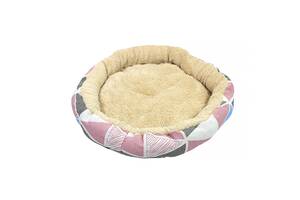 Лежак для котов и собак круглый Taotaopets 511101 размер 45*10 см Розовый