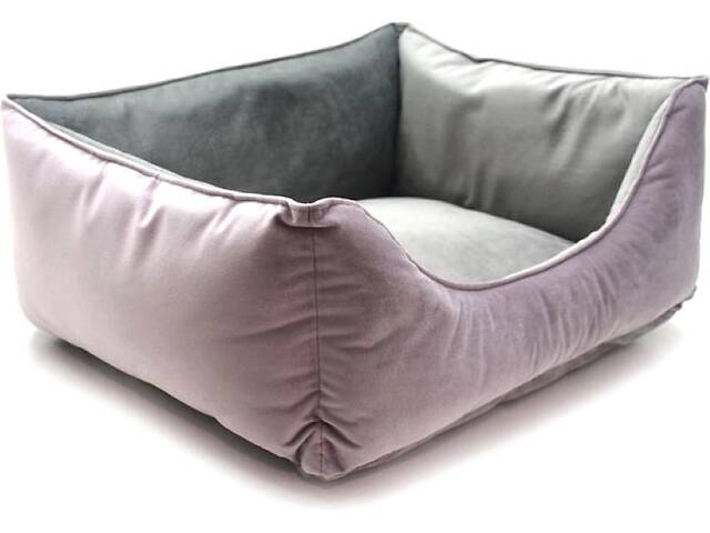 Лежак двусторонний прямоугольный 304085 Zoobaza розовый серый 40х50х22 см