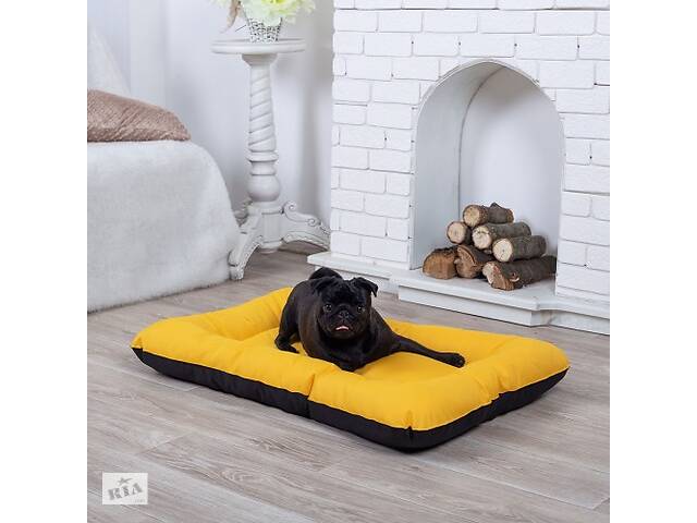 Лежанка для собаки Стайл желтая с черным L - 90 x 60