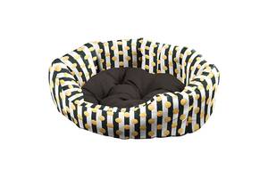 Лежанка - мягкое место для собак и кошек Ferplast Domino (Ферпласт Домино) 50 x 40 x h 18 cm - DOMINO 50, Черный с белым